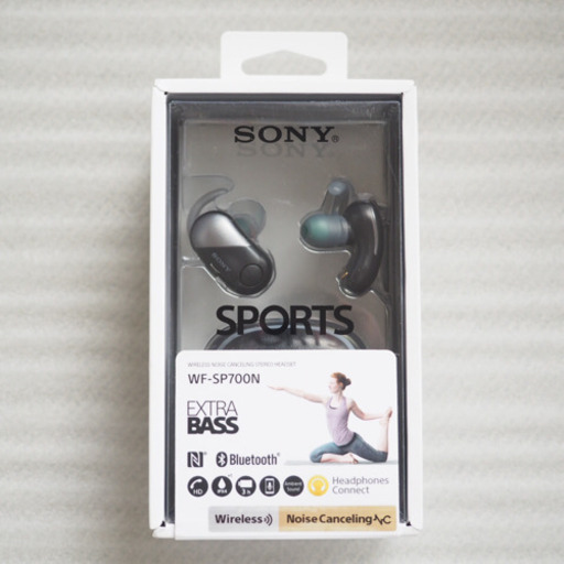 美品 SONY ソニー WF-SP700N ブラック Bluetooth 防塵防滴 ワイヤレス イヤホン