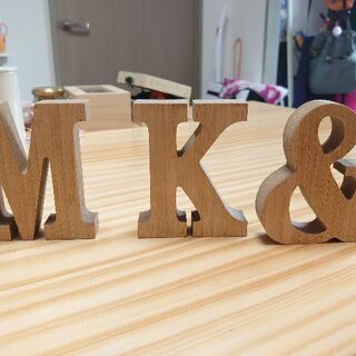 木製 アルファベット M Ｋ &