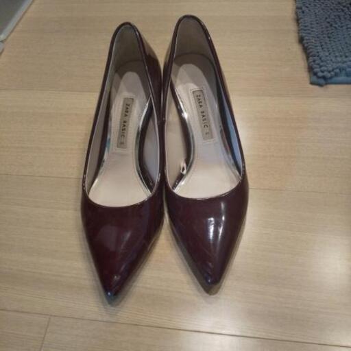 Zara チャンキーヒール エナメルパンプス サイズ37 かにまる 水天宮前の靴 パンプス の中古あげます 譲ります ジモティーで不用品の処分