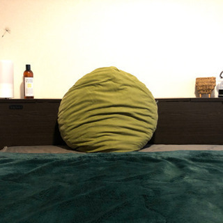 【毛布&クッションセット(緑)】シングルサイズ十分すぎる暖かさ
