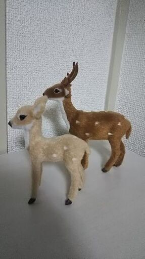 可愛い鹿の親子 軽量木製の置物 なっしー 西大路のおもちゃ ぬいぐるみ の中古あげます 譲ります ジモティーで不用品の処分
