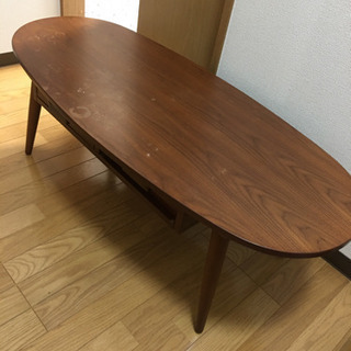 大塚家具_直径121cm丸テーブル引出付き すわら
