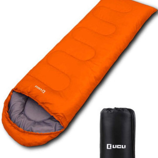 寝袋 「 丸洗い できる 封筒 型 シュラフ 」オレンジ