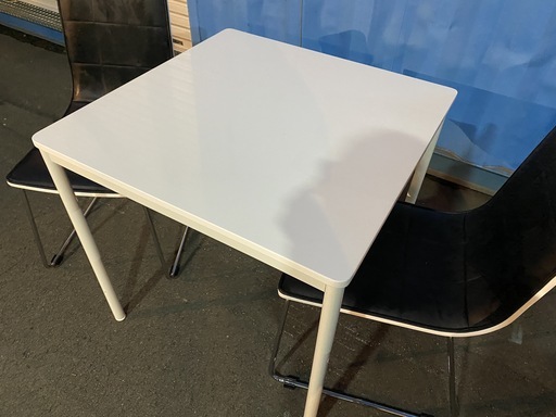 ダイニングテーブルセット 東馬 テーブル チェア 白×黒 中古品