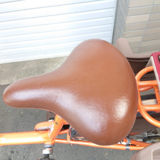801☆　ブリヂストン　子乗せ自転車　子供乗せ自転車　3段切替　オレンジ　3人乗り