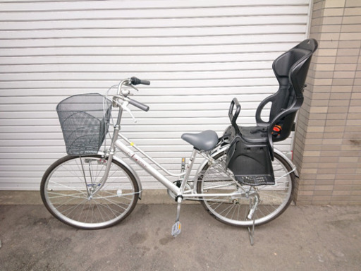 802☆　子乗せ自転車　子供乗せ自転車　26インチ　6段切替付き　シルバー