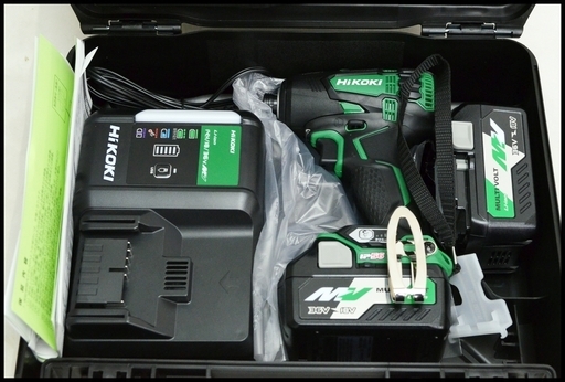 未使用 Hikoki 静音 WHP18DBL 2LXPK (L) 緑 アグレッシブグリーン 36V マルチボルト 静音インパクトドライバー (旧日立工機)