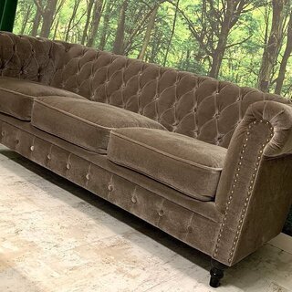 チェスターフィールド アンティーク調デザイナーズ高級ソファー 3人