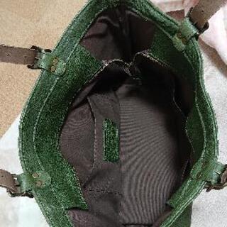 トートバッグ  レザー 緑色