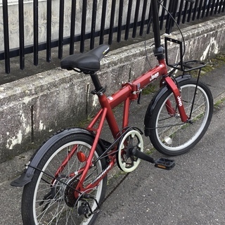 ☆Jeep・20インチ折りたたみ自転車・シマノ6段変速・ワインカラー