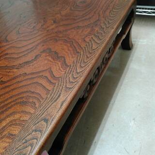 【松本伝統指物工芸家具　座卓　和家具　ダイニングテーブル　座敷テーブル　美品　幅117cm　奥行90cm　高さ34cm】