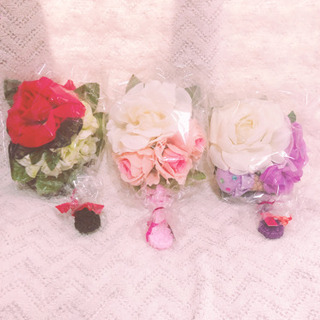 ハンドミラー　Pink×White Rose