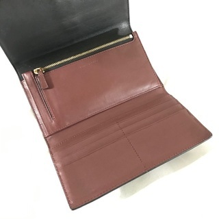 マークジェイコブス 黒×茶 ラムレザー バイカラースナップショット長財布