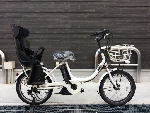 地域限定送料無料　ブリヂストン　ビッケ　bikke　新基準　子供乗せ　白　パスバビー　ギュットアニーズ　神戸市　電動自転車