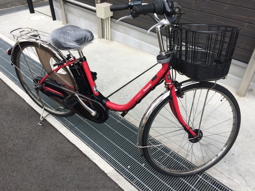 地域限定送料無料　パナソニック　ビビ　DX　新基準　8,9AH　赤　ナチュラ　アシスタ　神戸市　電動自転車