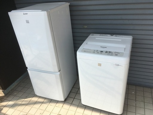 パナソニック,全自動洗濯機,NA-F50B9,2017年製,三菱,MR-P15EA-KW,146L,2ドア,冷蔵庫,2017年製,中古,6ヶ月保証,中古,東京都内近郊、名古屋市内近郊無料配送