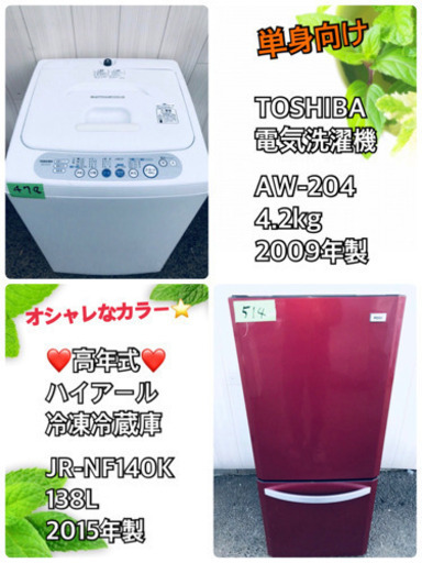 お買い得セット1人暮らしにオススメサイズ家電2点セット⭐️❤️