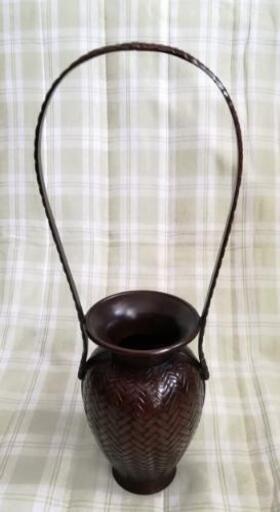 花器 網代紋 ■瑞峰作  箱入り【高岡銅器】 青銅(ブロンズ)製
