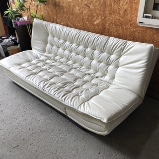 白 ソファーベッド 3人がけソファー