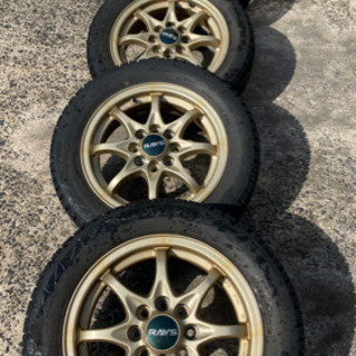 RAYS ゴールドアルミホイールタイヤセット 155/65R13