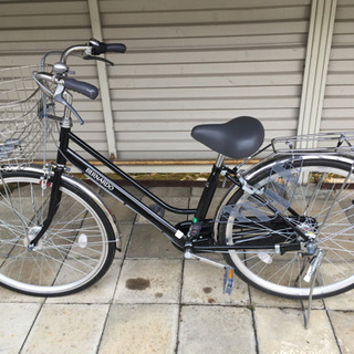 【値下げ】ママチャリ　自転車　ほぼ新品　26インチ　黒　3段変速　荷台付き　ドレスガード付き　札幌市　厚別