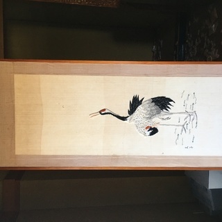 日本画「鶴」の掛け軸