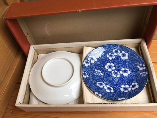 新品　和皿５枚セット　和柄　白梅