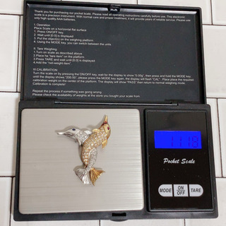 初回特価‼︎メレダイヤ1.12ct コンビドルフィンブローチ