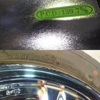 夏 ハイエース☆メッキ 調☆200ハイエース 200系 キャラバン ウエッズ キーラー PCD139.7 ブリヂストン 195/80Ｒ15 ＬＴ【富山】195Ｒ15 車検対応　