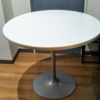 白の丸テーブル Φ80cm × H65cm 木製メラミン天板