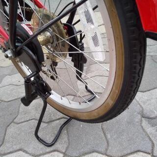 ♪ジモティー特価♪赤い20型中古折り畳み自転車 シマノ外装6段変速