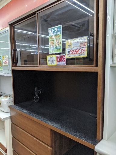 【受注生産品】 河口家具 0426-16 食器棚 福岡城南片江 ソフトクローズ機構 スチームオーブン対応 ハイカウンタータイプ 120幅 レンジボード その他