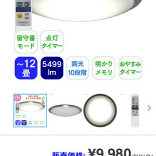 値下❗️[新品]IRIS OHYAMA 12畳LEDシーリングライト