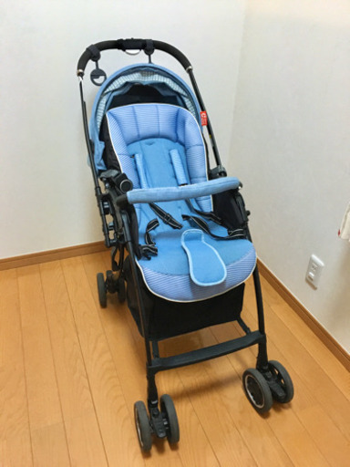 アップリカ ハイシート\u0026ワイドシートベビーカー ラクーナ コンフォート パステルブルーBL