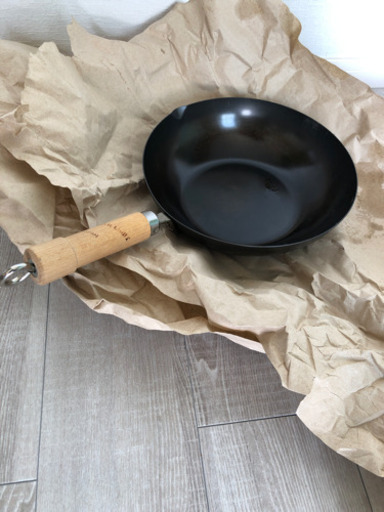 【値下げしました】厚板フライパン 中華鍋 説明書付