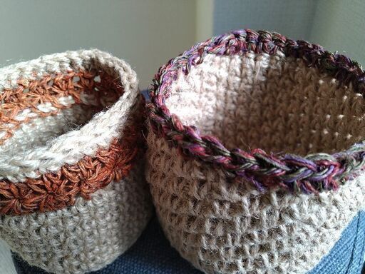 麻ひもかご2個セット まや 塩屋のインテリア雑貨 小物 小物入れ の中古あげます 譲ります ジモティーで不用品の処分