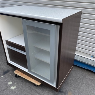 ミドルレンジボード レンジ台 ニトリ 茶 収納棚 中古品 レンジボード ニトリ 茶 収納棚 中古品