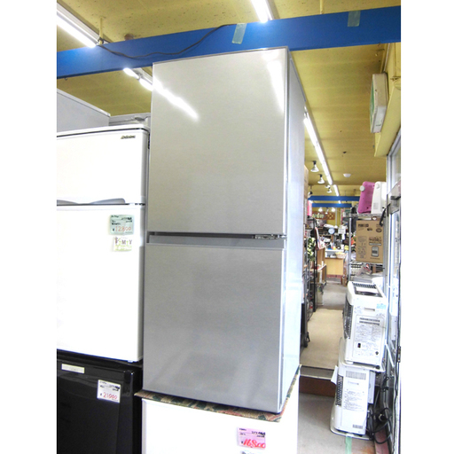 札幌 2018年製! 126L 2ドア冷蔵庫 AQR-13G アクア シルバー グレー 高年式 100Lクラス キッチン 家電 本郷通店