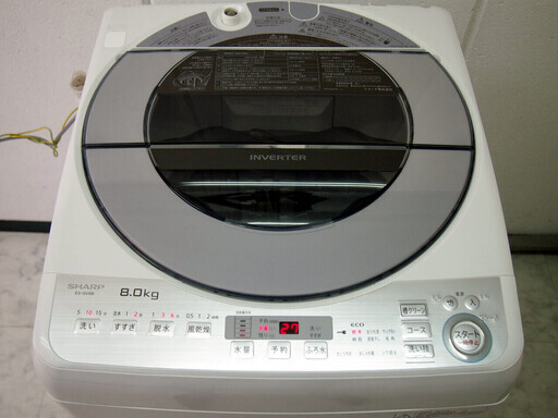 【27】 18年製 シャープ 8kg 全自動洗濯機 ES-GV8B 穴無し槽 インバーター搭載