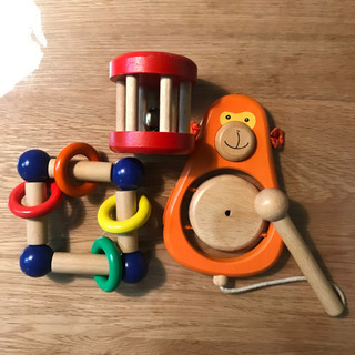 【早い者勝ち】赤ちゃん用木製おもちゃ　音の鳴るおもちゃ　3点セット
