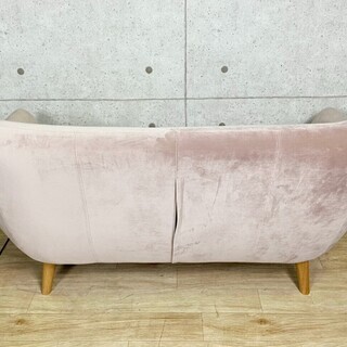 4*83 Francfranc フランフラン ナビア ソファ ベルベット ピンク 2人