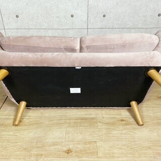 4*83 Francfranc フランフラン ナビア ソファ ベルベット ピンク 2人掛け ソファー