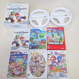 Wii マリオシリーズ ソフト6本セット ハンドル2個付き