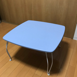 折り畳み　ローテーブル　ブルー