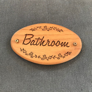 木製ドアプレート　バスルーム 