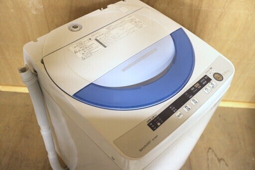 広島市内送料無料 14年製 シャープ 洗濯機 風乾燥 穴なし槽 5.5kg ES-GE55P-A