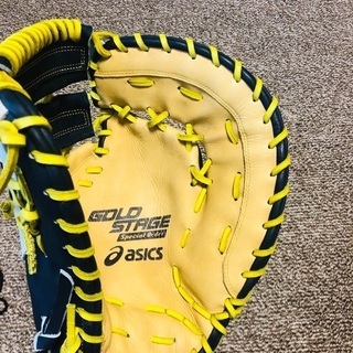 【未使用・型付け済】アシックス　ゴールドステージ　軟式ファーストミット