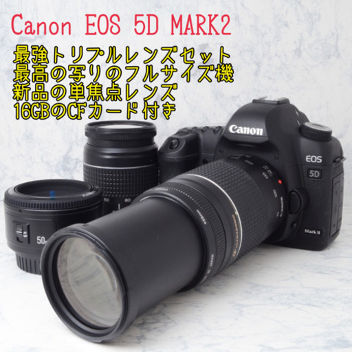 最強トリプルレンズ●最高の写り●超豪華な付属品●キャノン 5D MARKII 安心のゆうパック代引き発送！送料、代引き手数料無料！