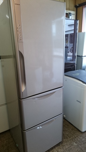 日立（HITACHI）3ドアノンフロン冷凍・冷蔵庫 R-K370EV　2014年製　「真空チルド」　ＬＥＤライト