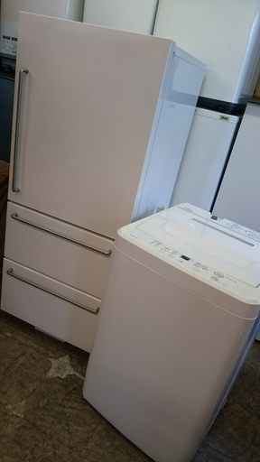 お買い得品2点セット！！無印良品（MUJI）3ドア冷蔵庫270L MJ-R27A 2014年製・無印良品（MUJI）6.0K　全自動洗濯機　AQW-MJ60　2014年製